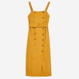 Topshop NWOT linen pinafore dress -size 6